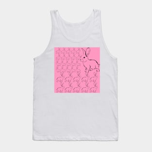 Rose Pink Bunny Rabbits Tank Top